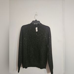 Ann Taylor Women's Sparkling Black Turtleneck Sweater